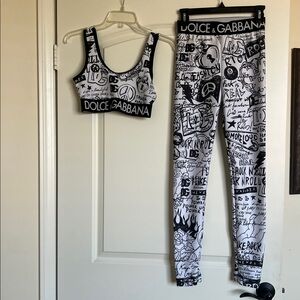Dolce & Gabbana Black & White Graffiti-Print 
AUTHENTIC - from Neiman Marcus
